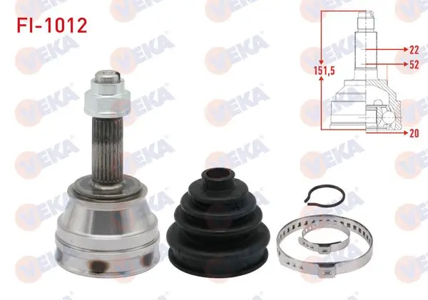 Aks Kafası Sol-Sağ On Dıs Fiat Palio (178Bx) (178Dx) 1.4İ 22X20x52 Uzunluk 150,3 mm 1996-2005