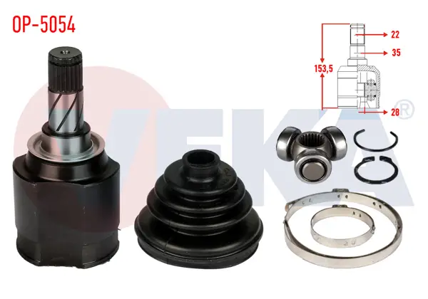 Aks Kafası Sol-Sağ On Ic Opel Vectra C 2.0 Dtı M-T 22X28x35 Uzunluk 153,5 mm 2002-2008