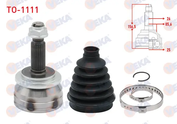 Aks Kafası Sol-Sağ On Dıs Toyota Corolla 1.4 D-4D 26X25x85,60 Uzunluk 156,50mm 2012 -