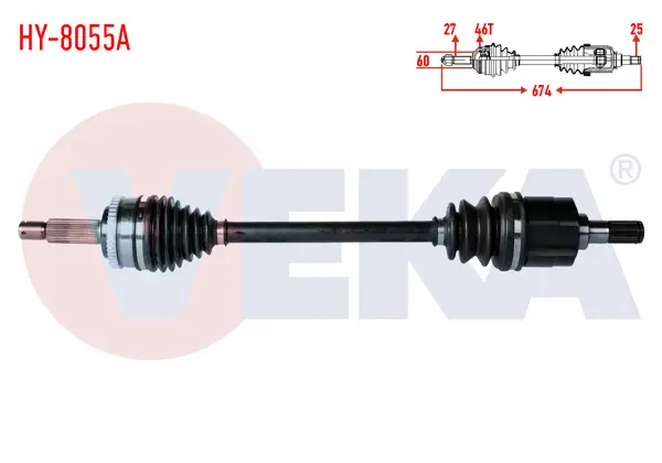 Komple Aks Sol Ön Hyundai i30 (Fd) 1.4İ A-T / M-T ABS li 46 Dıs Uzunluk 674mm 2007-2011