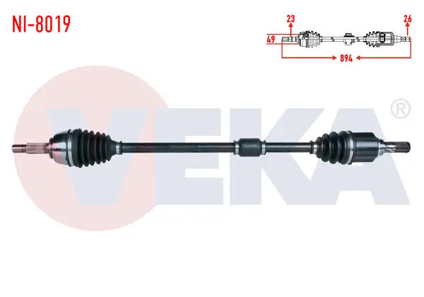 Komple Aks Sağ On Nissan Micra (K12) 1.2İ 16V M-T Uzunluk 894mm 2003-2010