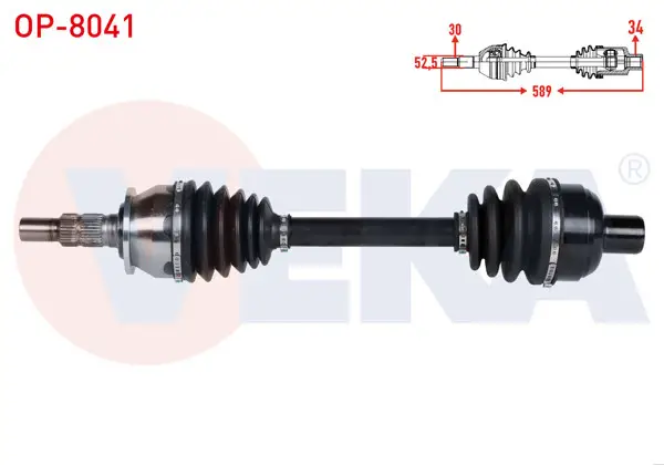 Komple Aks Sağ On Uzunluk 589mm Opel Astra J 1.6 Turbo (A16let) M-T 2009-2016 / Insignia A (G09) 1.6 CDTI A / T 2013-2017