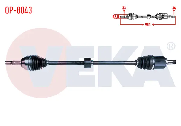 Komple Aks Sağ On Opel Astra J 1.4 T-1.6İ A-T Uzunluk 951mm 2009-2016