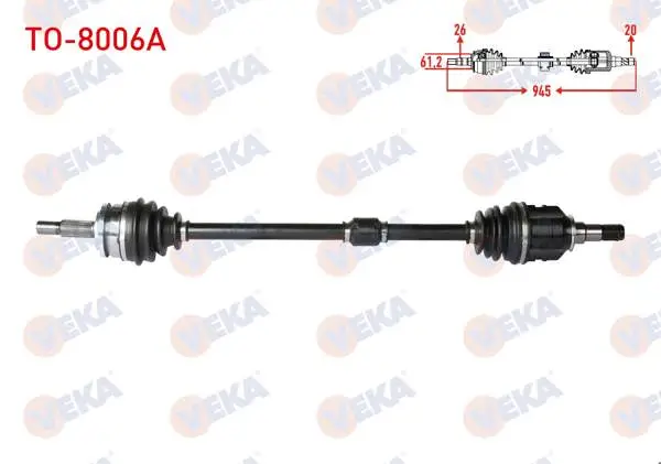 Komple Aks Sağ On Toyota Corolla (E15_) 1.4 D-4D Uzunluk 945mm 2007-2012