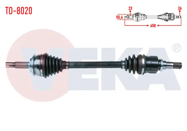 Komple Aks Sol Ön Toyota Yaris (P9) 1.4 D-4D Uzunluk 658mm 2006-2010
