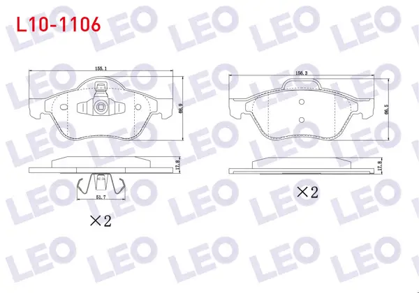 Fren Balata Ön Renault Megane II (Bm0 / 1,Cm0 / 1) 1.5 DCI 2002-2008 / Megane II (Bm0 / 1,Cm0 / 1) 1.9 DCI 2002-2008 / Megane II (Bm0 / 1,Cm0 / 1) 1.6İ 16V 2002-2008