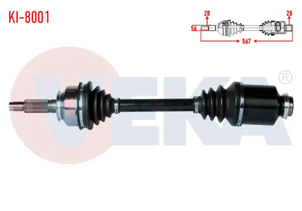 Komple Aks Sağ On Kia Sorento I (Jc) 2.5 CRDI A-T Uzunluk 567mm 2002-2009