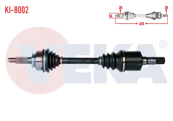 Komple Aks Sol Ön Kia Sorento I (Jc) 2.5 CRDI A-T Uzunluk 635mm 2002-2009
