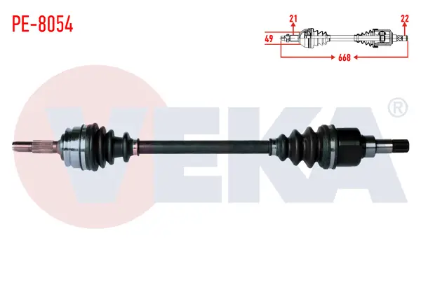 Komple Aks Sol Ön Peugeot 301 1.2 VTI M-T Uzunluk 668mm 2012 -
