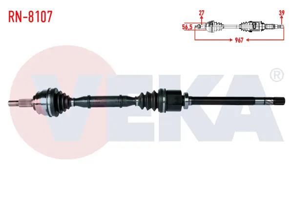 Komple Aks Sağ On Renault Laguna II (Bg0 / 1) 1.9 DCI 6 Vites M-T Uzunluk 967mm 2001-2007