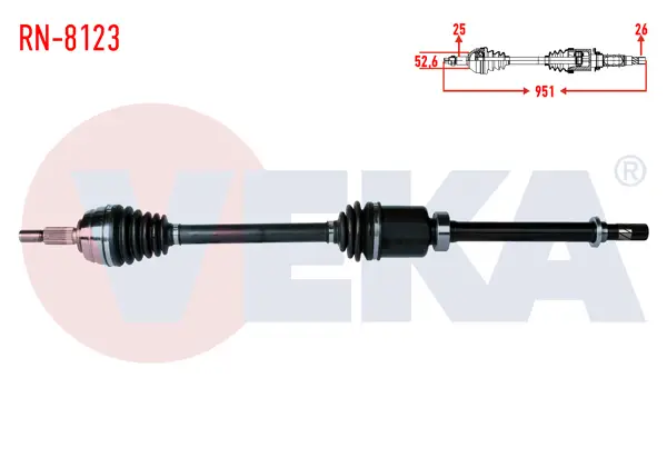 Komple Aks Sağ On Dacia Duster 1.5 DCI 4X2 Uzunluk 951mm 2012 -