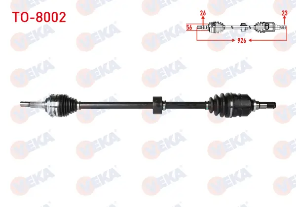Komple Aks Sağ On Uzunluk 926mm Toyota Corolla (_E10_) 1.6İ 1992-1997 / Corolla (_E11_) 1.6İ 16V 1997-2002