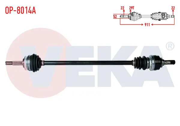 Komple Aks Sağ On Opel Corsa B 1.6İ 16V ABS li 29 Dıs Uzunluk 911mm 1993-2000