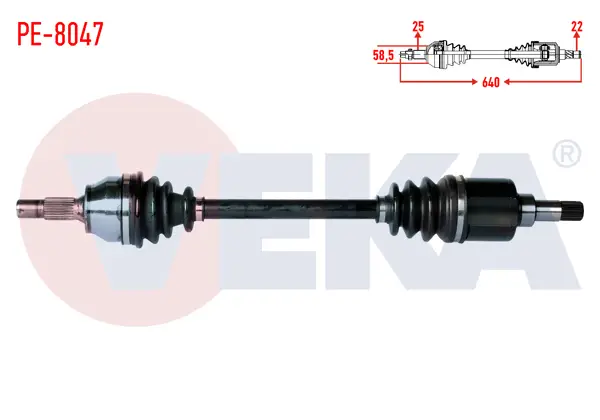 Komple Aks Sol Ön Peugeot 207 (Wa,Wc) 1.4 HDI Ma Şanzıman M-T Uzunluk 640mm 2006-2012