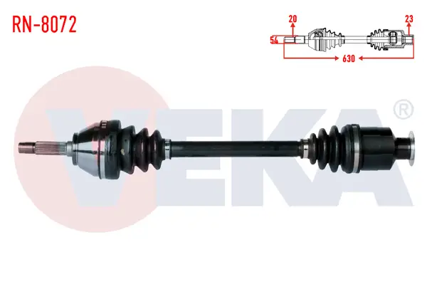 Komple Aks Sol-Sağ On Dacia Logan Pick-Up 1.5 DCI Uzunluk 630mm 2007 -