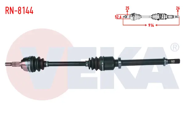 Komple Aks Sağ On Uzunluk 914mm Renault Scenic II 16İ 16V, 1.5 DCI M-T 2003-2009 / Grand Scenic II 1.6İ 16V M-T 2004-2009