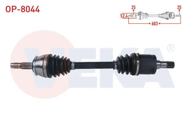 Komple Aks Sol Ön Uzunluk 603mm Opel Mokka 1.4 M-T-1.6 CDTI M-T 2012-/ Chevrolet Trax 1.4 M-T 2012-2014