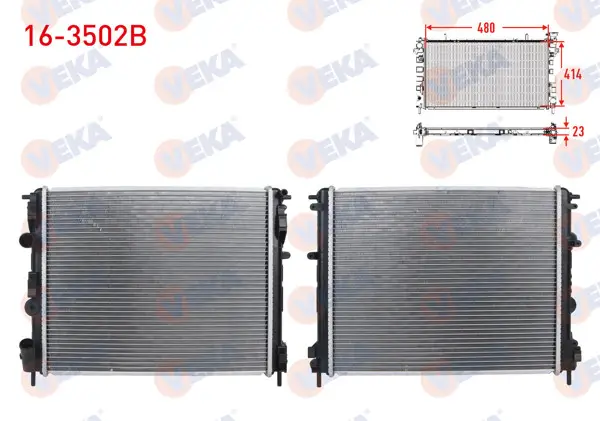 Su Radyatörü Brazing M-T Renault Clio II 1.5 DCI-1.4-1.6 1998-2005 / Kangoo 1.5 DCI 1998-2008 / Symbol II 1.5 DCI 2008-2012 / Dacia Logan 1.5 DCI-1.4 2004-2012 / Sandero 1.5 DCI-1.4 2008-2013
