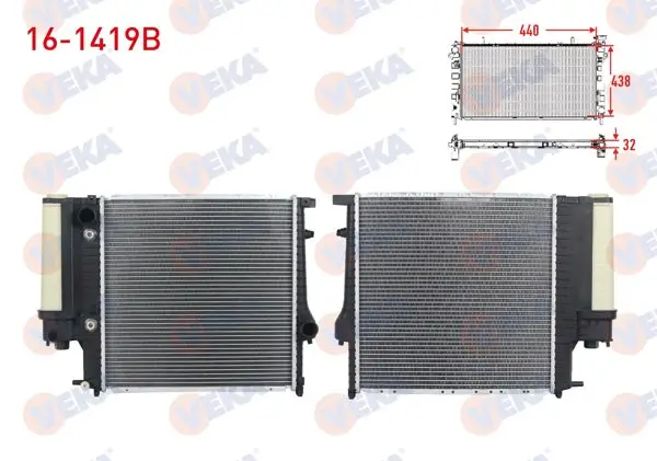 Su Radyatörü Brazing Kare Tip BMW 3 Serisi (E36) 316 İ-318İ-320İ-325İ A-T Ac + /-1990-1998