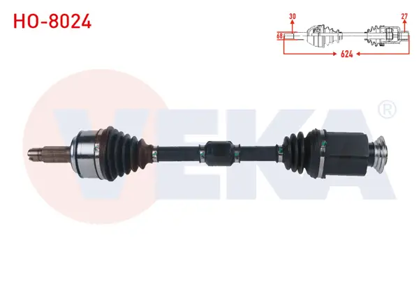 Komple Aks Sağ On Uzunluk 624mm Honda Hr-V (Ru) 1.5 I-Vtec A-T 2016 -