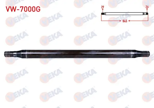 Aks Mili Arka Sol Ince Güçlendirilmiş 29X26 Uzunluk 845mm Volkswagen Crafter 30-35 (2E) 2.5 TDI 163 Hp 2006-2016
