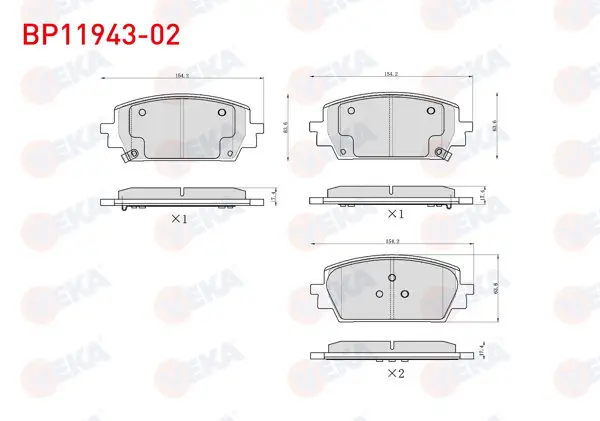Fren Balata Ön Ikazlı Hyundai Santa Fe 1.6 T-GDI-2.2 CRDI 2020-/ Kia Sorento 2.2 CRDI 2020 -
