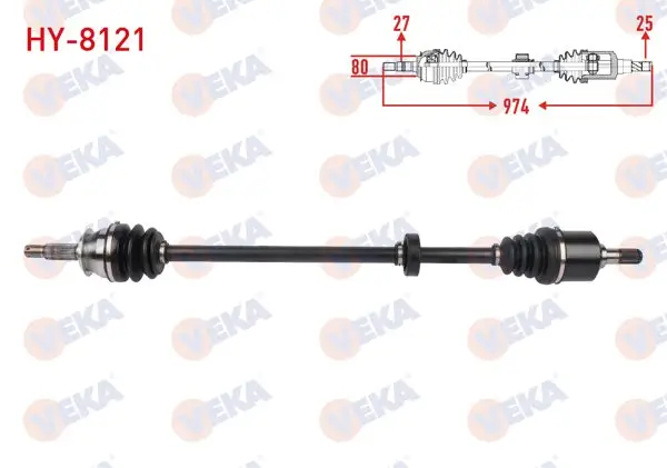 Komple Aks Sağ On Uzunluk 974mm Hyundai Sonata IV 2.0 16V 1998-2004