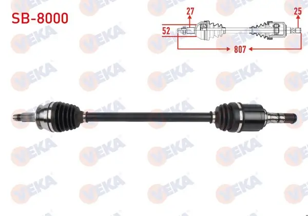 Komple Aks Sol-Sağ On Uzunluk 807mm Subaru Forester 2.0 İ Awd, 2.0 D Awd <2014