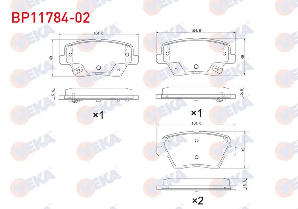 Fren Balata Arka Ikazlı Hyundai i30 1.4 Mpı-1.4 T-GDI-1.6 CRDI 2016-/ Kia Ceed 1.4-1.4 T-GDI-1.6-1.6 CRDI 2018-/ Xceed 1.6 CRDI 2019 -