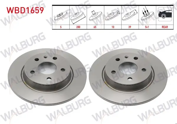 Fren Diski Arka Düz 5 Bjn 280X10x65x39 Mg Zs Suv Ev (Csa7001) 2019-