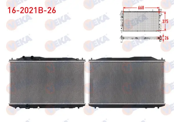 Su Radyatörü (Alt Boru Kelepcelı) Brazing Kalınlık 26mm Honda Civic VIII 1.6 M-T Ac + /-2005-2012
