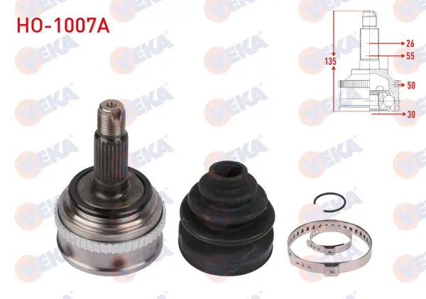 Aks Kafası Sol-Sağ On Dıs ABS li 50 Dıs Uzunluk 135mm Honda Civic V 1.5İ 1992-1995