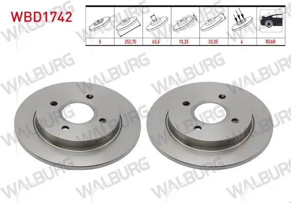 Fren Diski Arka Ford Focus 1998-2005 / Fiesta VI 2013-/ Scorpio 1994-1998 / Sıerra 1982-1993