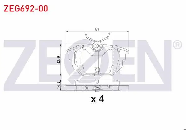Fren Balata Arka Fiat Marea 2.0İ 1996-2007 / Brava 2.0İ Hgt 20V 1995-2002 / Bravo 2.0İ 20V Hgt 1995-2004 / A.Romeo 145 1.4 1994-2001 / 1.6 1994-2001 / 1.9 TD 1994-2001 / 146 1.4 1994-2001 / 146 1.6 1994-2001