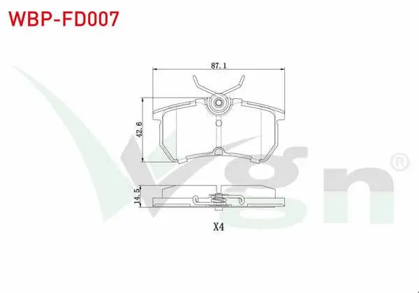 Fren Balata Arka Ford Focus I 1.6İ 16V 1998-2004 / Focus I 1.8İ 16V 1998-2004 / Focus I 1.8 TDCI 1998-2004 / Focus I 2.0İ 16V 1998-2004 / Focus I 1.6 TDCI 1998-2004 / Focus I 1.4İ 16V 1998-2004
