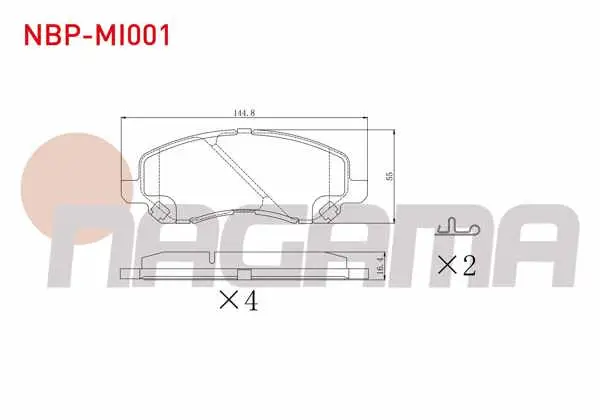 Fren Balata Ön Ikazlı Mitsubishi Lancer VII 1.6 2003-2007 / Lancer 2.0 2007-/ Lancer 1.8 2007-/ Asx 1.6 16 Jant 2010-/ Asx 1.8 4X4 16 Jant 2010-/ Jeep Compass 2.0 Crd 2006-/ Compass 2.4İ 2006 -