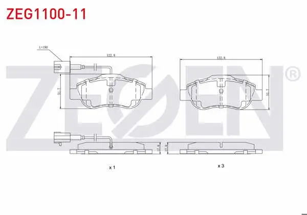 Fren Balata Ön Fişli Fiat Fiorino 1.3 Mjt 2007-/ Linea 1.3 Mjt 2007-/ Linea 1.4 2007-/ Doblo 1.3 Mjt 2001-2010 / G.Punto 1.3 Mjt 2005-2012 / Citroen Nemo 1.4 HDI 2007-/ Ford Ka 1.2İ 2008 -