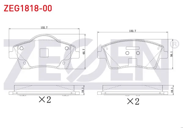 Fren Balata Ön Volvo Xc40 1.5 T3-2.0 D3-2.0 D4 16 Jant Disk Çapı 296mm 2018 -
