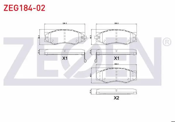 Fren Balata Ön Ikazlı Nissan Navara (D22) 2.5 DCI 1997-2004 / Pick Up (D21) 2.5 D 1985-1998 / Vanette (C22) 2.0 D 1983-1988 / Vanette (C22) 1.5 1983-1988