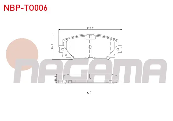 Fren Balata Ön Toyota Yaris (P9) 1.0 Vvt-I 2006-2010 / Yaris (P9) 1.33 Vvt-I 2006-2010