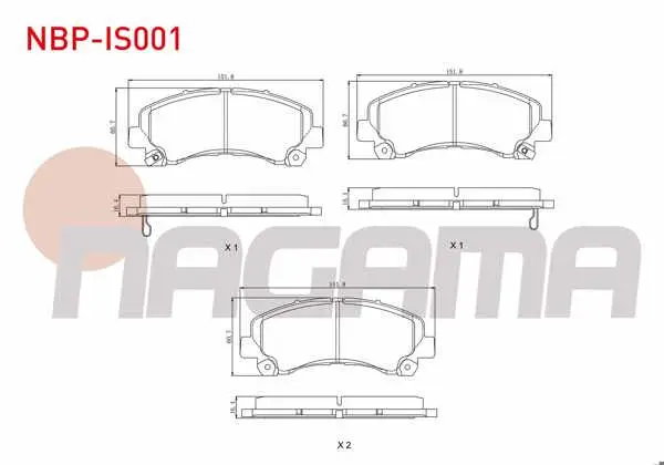 Fren Balata Ön Ikazlı Isuzu D-Max (8Dh) 2.5 D-2.5 Dıtd-3.0 D 2009 -