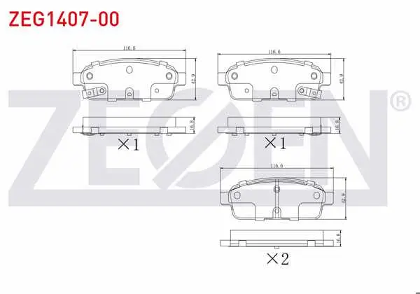 Fren Balata Arka Ikazlı Opel Astra J 1.6İ 16 Jant 2009-2016 / 1.3 CDTI 16 2009-2016 / Mokka 1.6 2012-/ Zafira C 1.6 2011-/ Chevrolet Cruze 1.6 2011-2014 / Trax 1.6 2012-2014