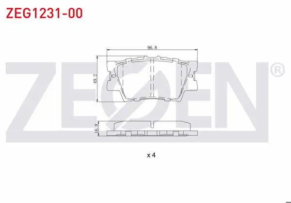 Fren Balata Arka Toyota Rav4 III (Aca3_, Ace_, Ala3_, Gsa3_, Zsa3_) 2.0 Vvt-I 2005-2012 / Rav4 III 2.2 D 2005-2012 / Rav4 III 2.2 D-4D 2005-2012 / Rav4 III 2.0 Vvt-I 2005-2012