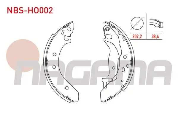 Fren Pabuç Balata Arka Levyelı 202,2X38,4mm Honda Civic VI 1.4İ-1.6 Ivtec 1995-2001 / Rover 200 1.4İ 1995-2000 / 400 414 Sı 1.4İ 1995-2000 / 25 1.6 16V 1999-2005