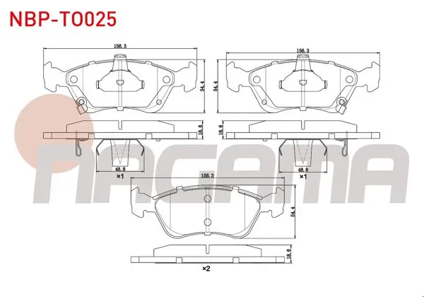 Fren Balata Ön Ikazlı Toyota Avensis (T22) 1.6İ 1997-2003 / Avensis (T22) 2.0İ 1997-2003 / Avensis (T22) 2.0 D-4D 1997-2003