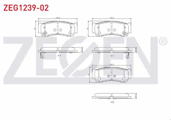 Fren Balata Arka Ikazlı Hyundai Santa Fe (Cm) 2.2 CRDI 2006-2012 / Santa Fe (Cm) 2.7İ V6 2006-2012