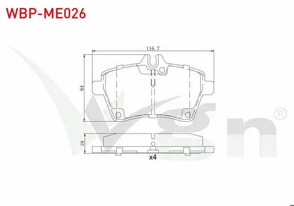Fren Balata Ön Mercedes A Serisi A 200 2004-2012 / A 150 2004-2012 / A 160 CDI 2004-2012 / A 170 CDI 2004-2012 / B Serisi B 200 CDI 2005-2011 / B 150 2005-2011 / B 160 2005-2011 / B 180 2005-2011
