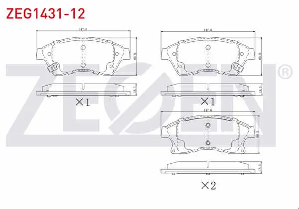 Fren Balata Ön Ikazlı Opel Astra J 1.3 CDTI 15 Jant 19.00mm 2009-2016 / 1.4İ 2009-2016 / 1.6İ 2009-2016 / Chevrolet Cruze (J300) 1.6 2009-2014 / Cruze (J305) 1.6 2011-2014 / Aveo (T300) 1.2 16V 2011-2014