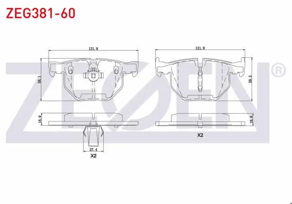 Fren Balata Arka BMW 5 Serisi (E60) 525 İ 2003-2010 / (E60) 520 D 2003-2010 / (E60) 520 İ 2003-2010 / (E60) 530 D 2003-2010 / (E60) 525 D 2003-2010 / (E60) 530 İ 2003-2010