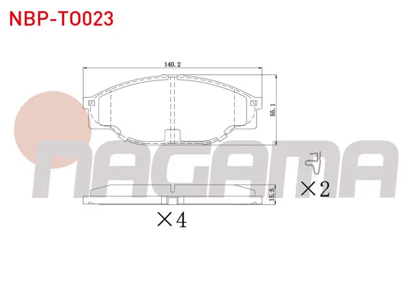 Fren Balata Ön Ikazlı Toyota Hı-Lux Pick Up (_N_) 2.5 D-4D 1983-2005 / Hı-Lux Pick Up (_N_) 2.5 2.4 D 1983-2005 / Hı-Ace III (_H10_) 2.0 1989-1995 / Hı-Ace III (_H10_) 2.4 D 1989-1995